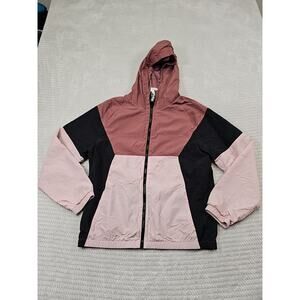 Victorias Secret Pink Jacket Womens XS Color Block Wind Breaker Full Zip Hooded